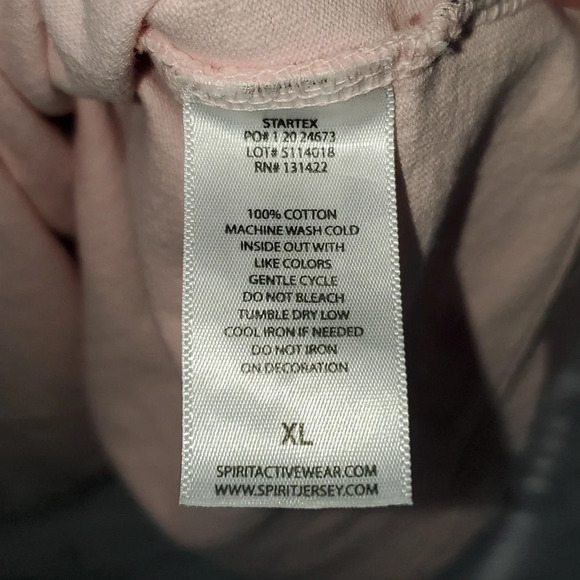 SPIRIT JERSEY pink long sleeve oversized t-shirt XL NWOT - Picture 7 of 7